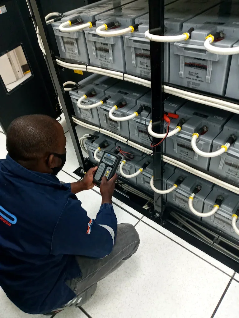 PS Electronics engineer testing a battery bank
