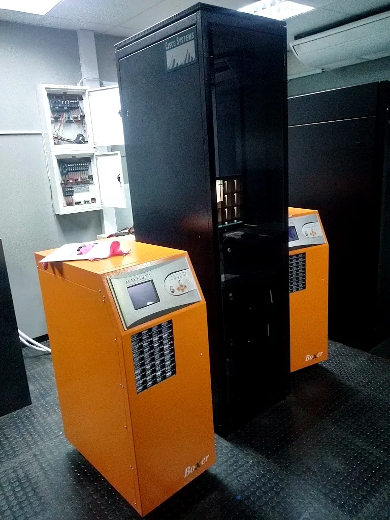 Makelsan Boxer UPS units beside a server rack